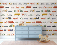 RB440 Car Parade Beige Behang, Wallpaper, Papier Peint, Tapete