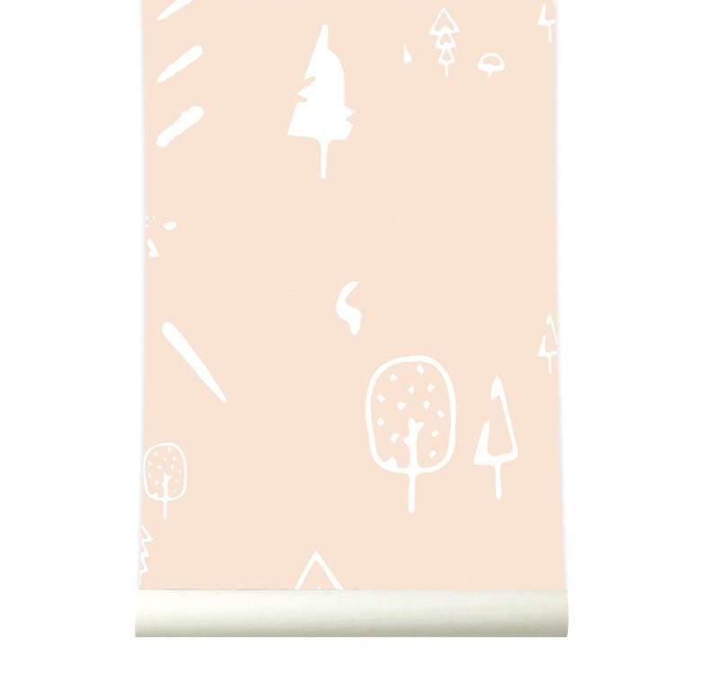 RB187 Behang wild forest pink - roomblush