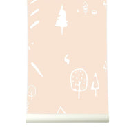 RB187 Behang wild forest pink - roomblush