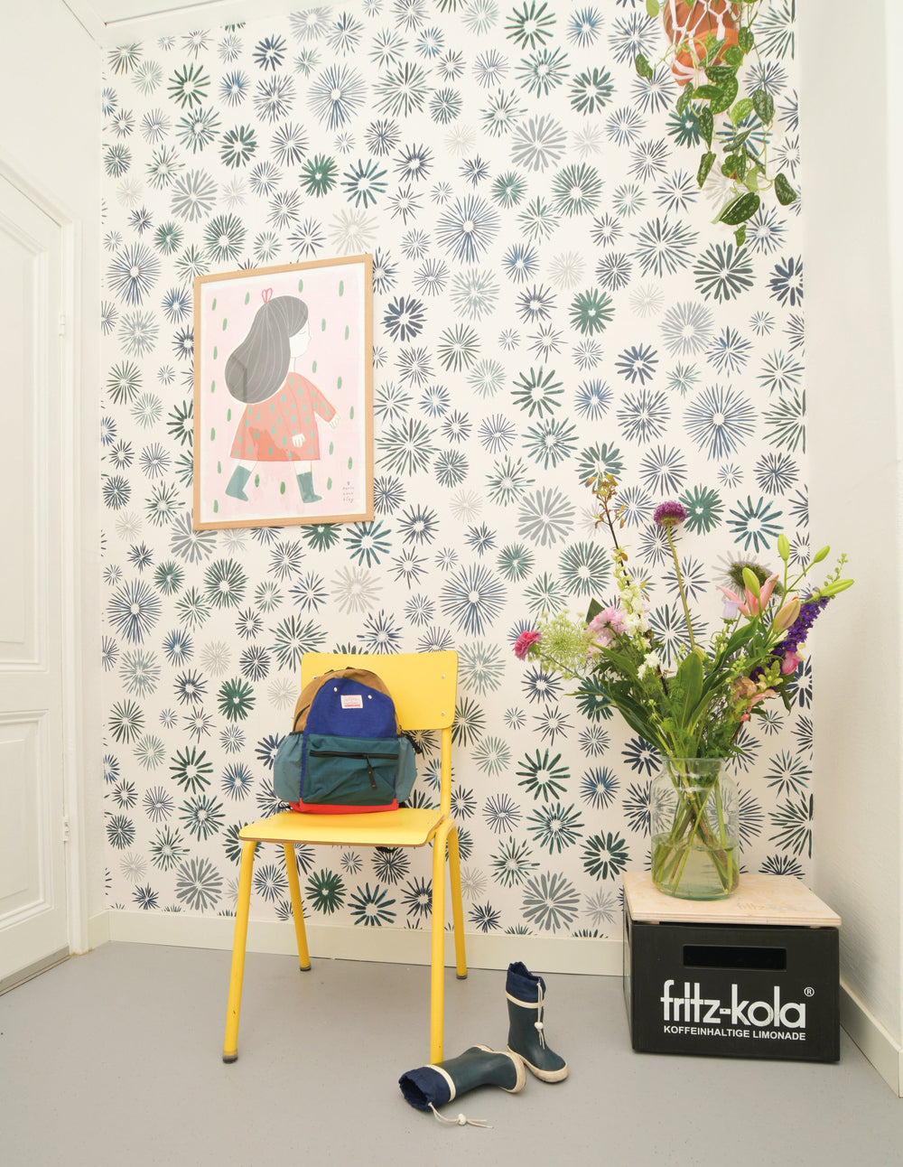 RB296  Behang Fleurs blue mixed – roomblush