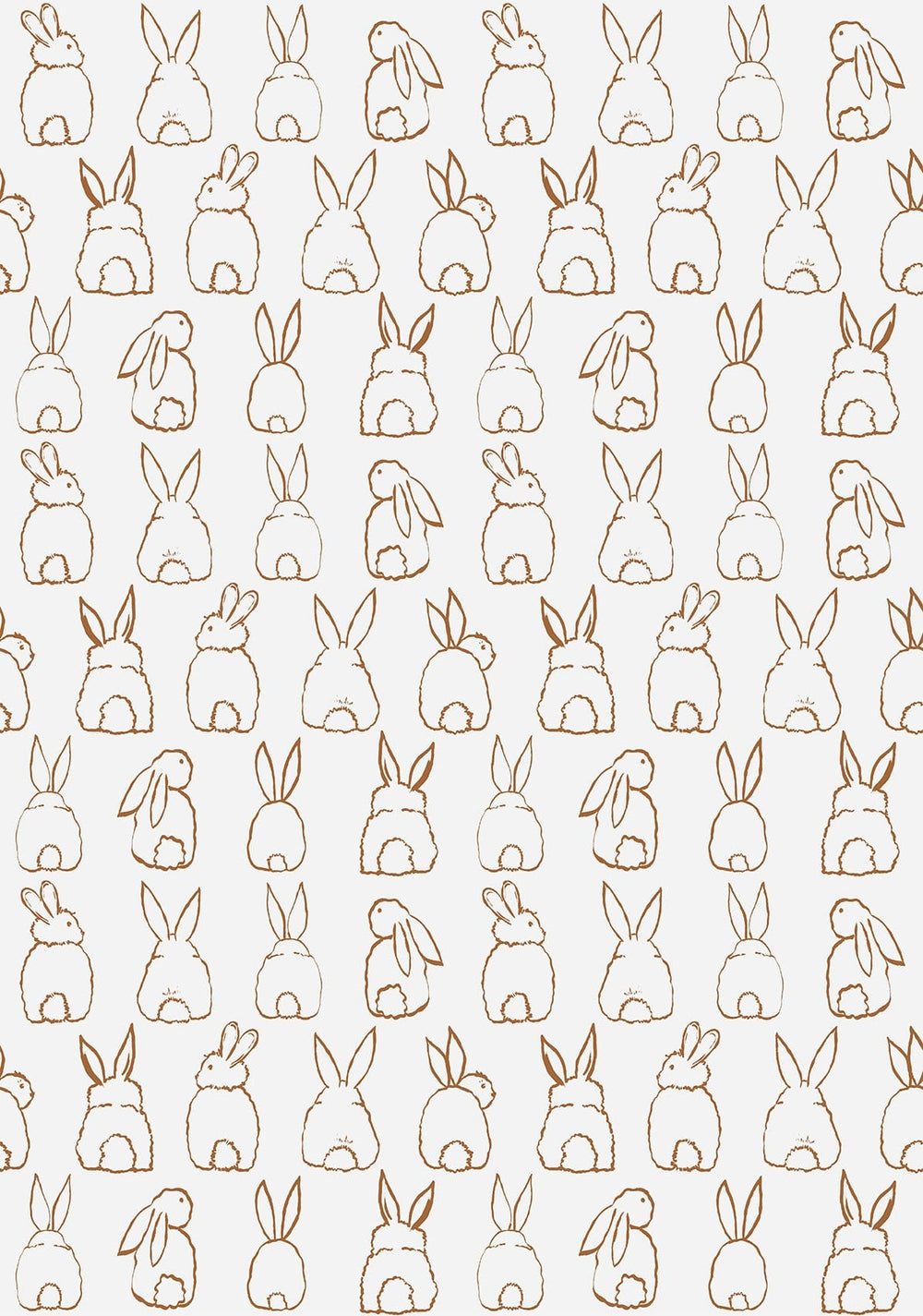 RB306 swatch-terracotta - Roomblush Bunnies wallpaper, papier peint, behang, tapete