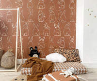 RB312 Behang Bunnies dark – RB312 Behang Bunnies dark –  Roomblush Bunnies wallpaper, papier peint, behang, tapete