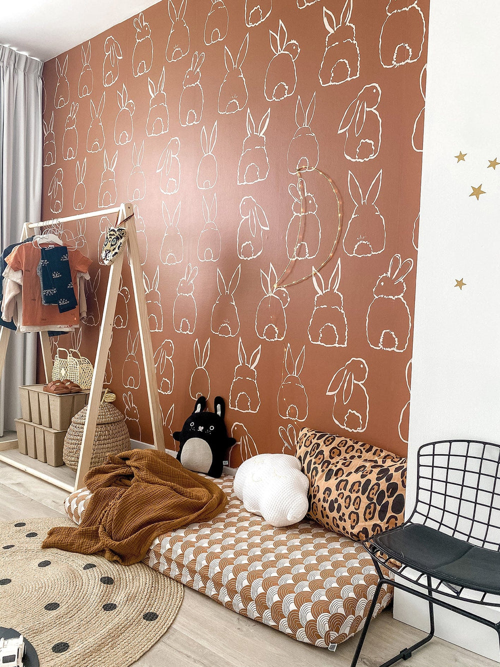 RB312 Behang Bunnies dark –RB312 Behang Bunnies dark –  Roomblush Bunnies wallpaper, papier peint, behang, tapete