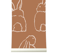 RB312 Behang Bunnies dark – RB312 Behang Bunnies dark –  Roomblush Bunnies wallpaper, papier peint, behang, tapete