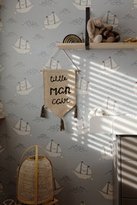 RB349 Behang Ships Blauw - roomblush