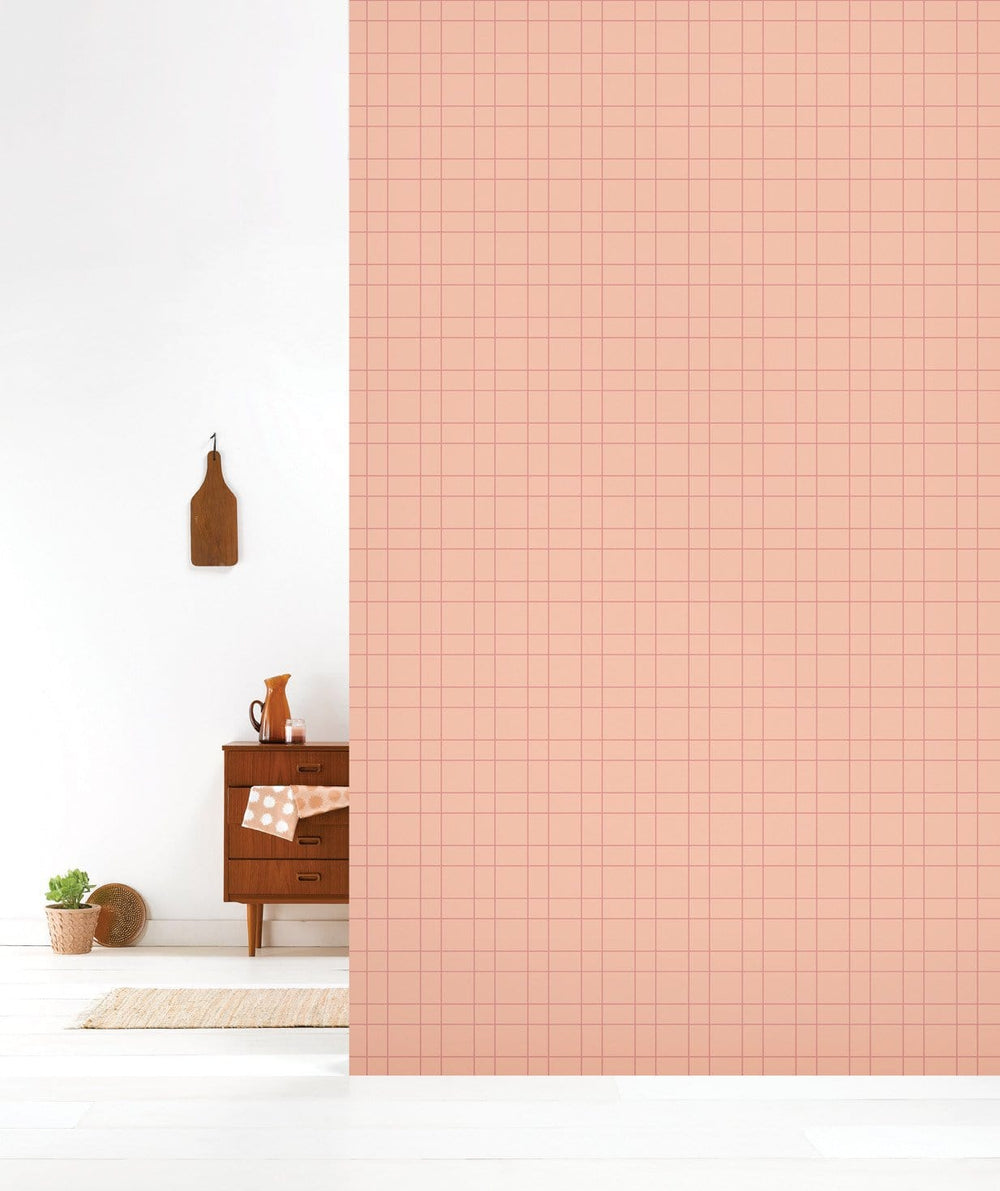 RB101 Behang Grid Copperblush - roomblush